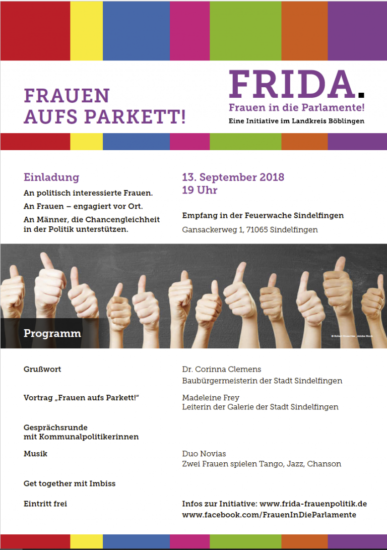 FRIDA Frauen in die Parlamente – 13.09.2018 Feuerwache Sindelfingen