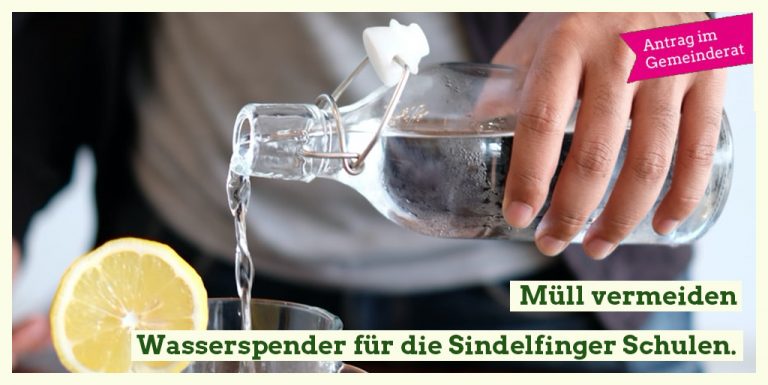Antrag: Müll reduzieren –  Wasserspender für alle Sindelfinger Schulen.