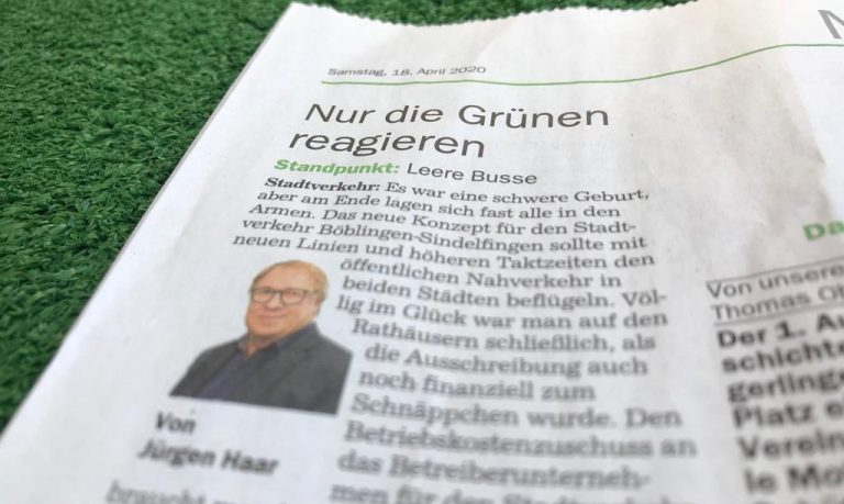 Leserbrief zum Busverkehr in Sindelfingen
