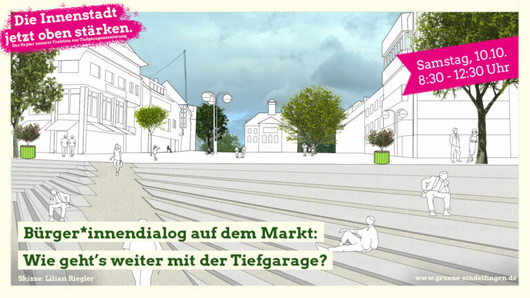 Bürger*innendialog auf dem Markt zur Tiefgarage