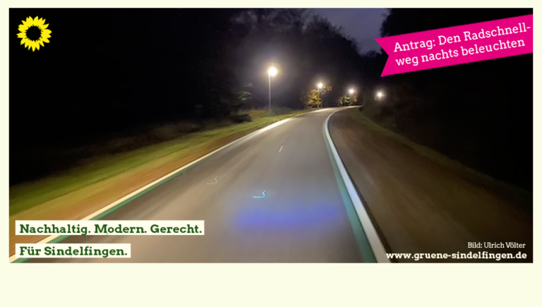 Nächtliche Beleuchtung für den Radschnellweg