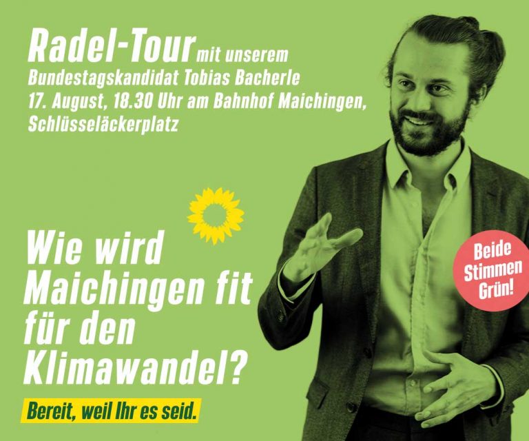 Grüne Runde in Maichingen: Radel-Tour mit unserer Naturschutz-Expertin Ute Utz und unserem Bundestags-Kandidaten Tobias Bacherle