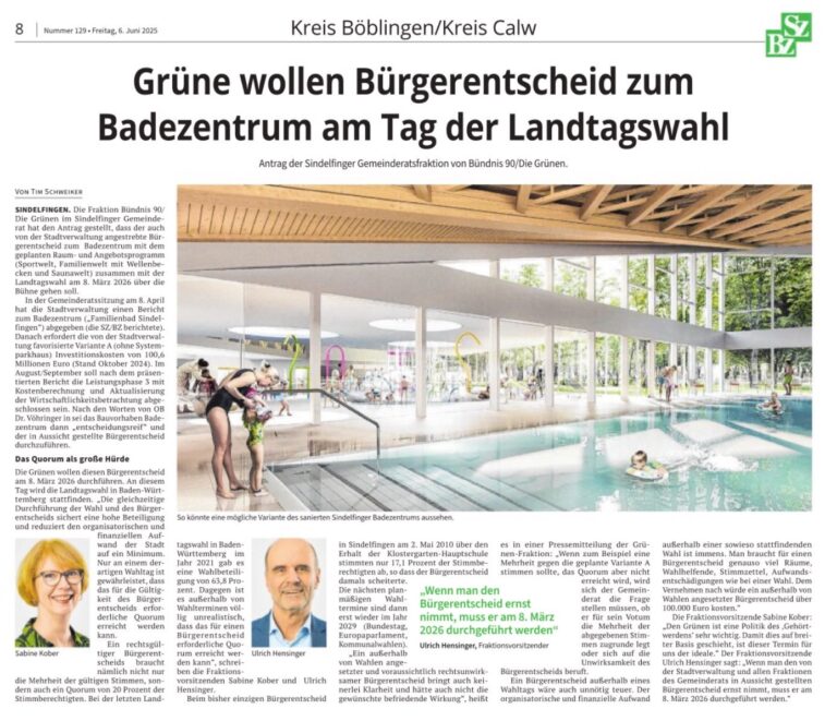 Bürgerentscheid zum Badezentrum Sindelfingen